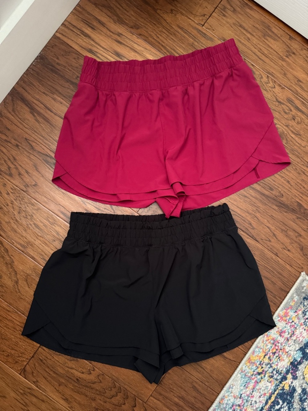 CALIA | Women’s Step Up Elastic Waist Running Shorts - Burgundy and Black